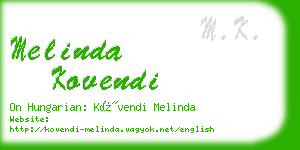 melinda kovendi business card